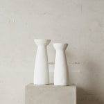 Made Candle Holder Pair | White