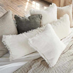 Bedouin Long Lumbar Linen Cushion - Ivory