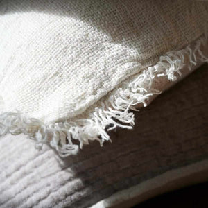 Bedouin Long Lumbar Linen Cushion - Ivory