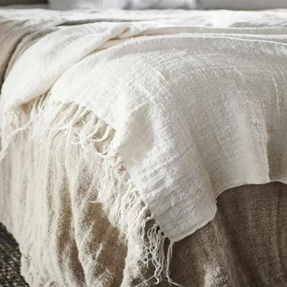 
            
                Load image into Gallery viewer, BEDOUIN OVERSIZED LINEN THROW - IVORY
            
        