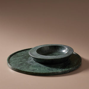 
            
                Load image into Gallery viewer, Axis Marble Bowl and Platter Set Green Marble
            
        
