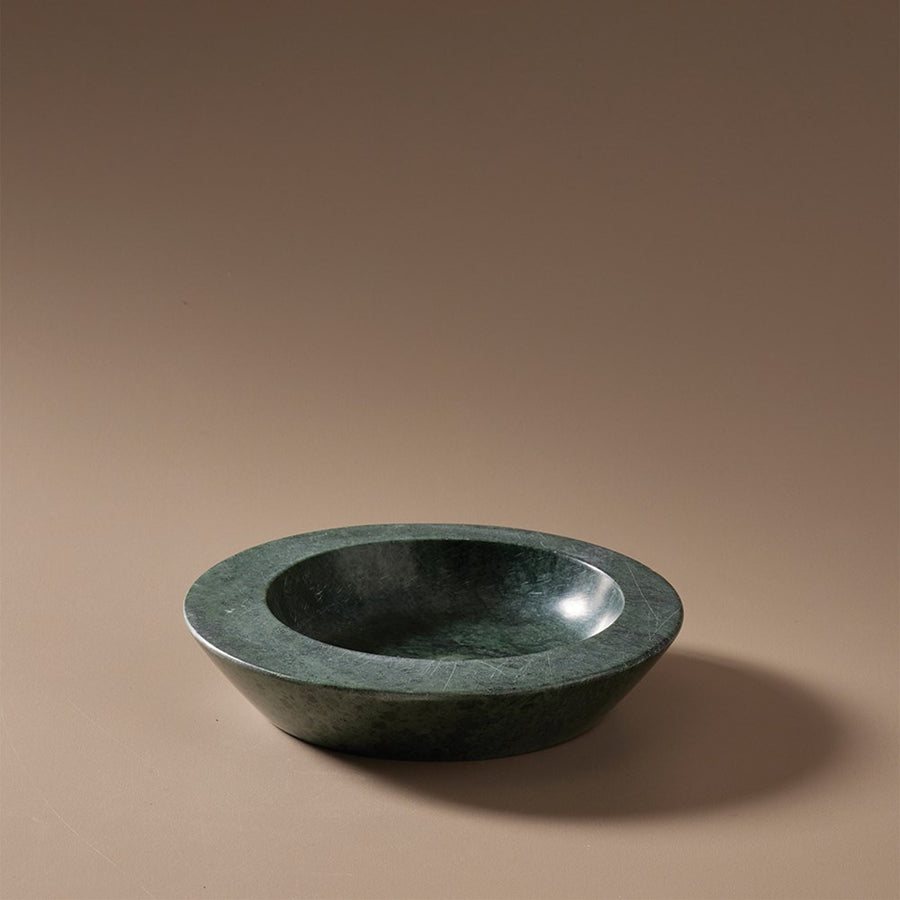 Axis Marble Bowl and Platter Set Green Marble